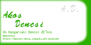 akos dencsi business card